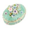 Hand Painted Trinket Box Enamel Vintage Jewelry Storage Box Metal Jewelry Organizer Decorative