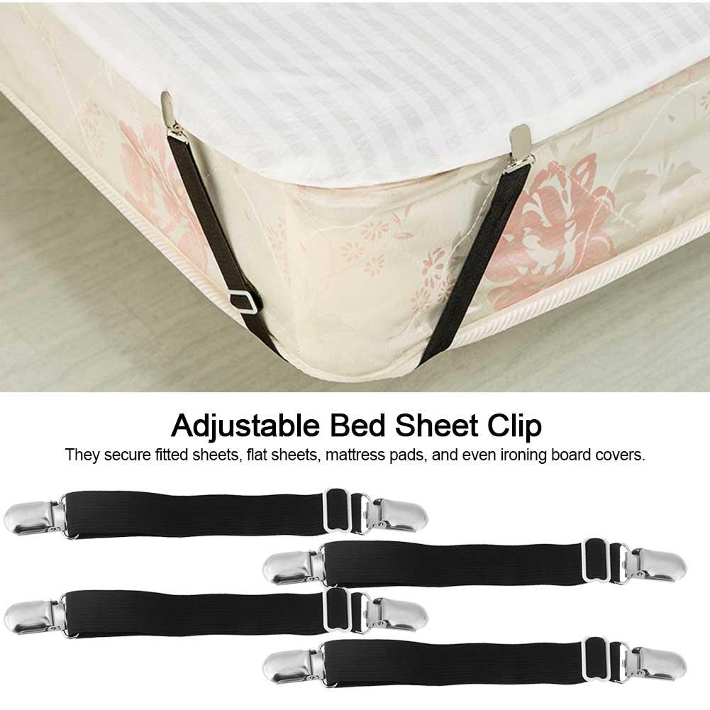 

4Pcs lot Adjustable Bed Sheet Clip Fasteners Straps Elastic Holder Fixing Clamp