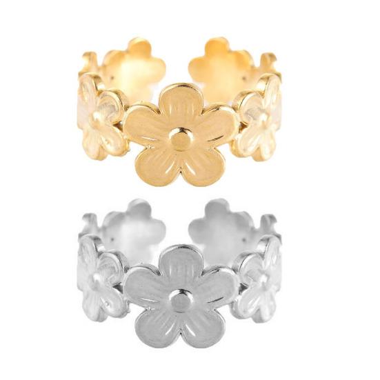 Bague Ouverte pour Femme Légère Confortable Anti-Oxydation Bague Réglable Artisanat Exquis Bijou Polyvalent