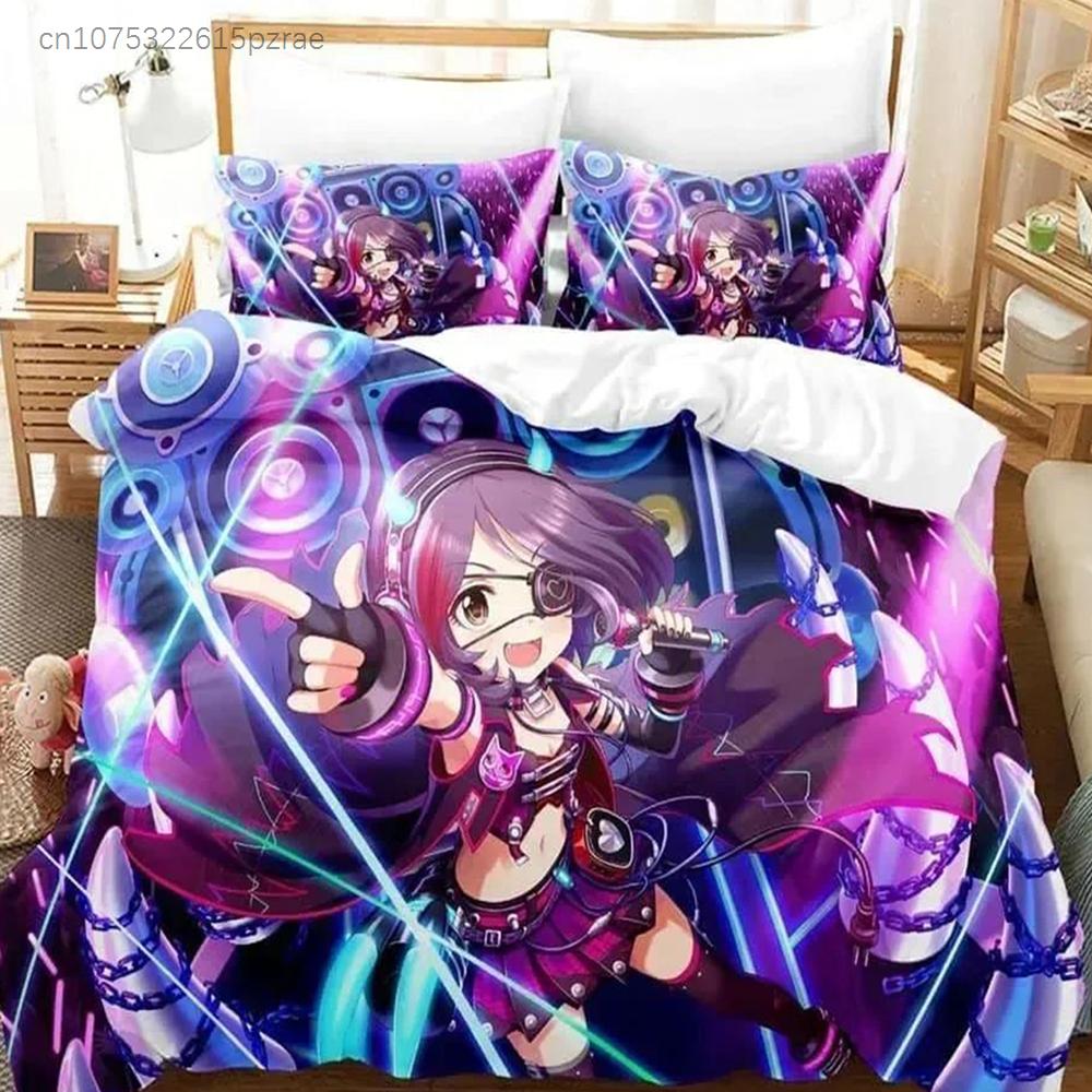 L'ensemble de literie THE iDOLM@STER Cinderella Girls Starlight Stage Imprimé Avec Taie d'oreiller Housse de couette Doux Lit Queen King Vêtements de lit Maison