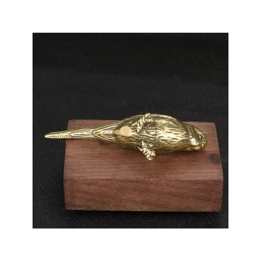 1 Pcs Antique Solid Brass Magpie Figurine - Cute Tea Pet Bird Décor for Office Desk Vintage Handcrafted Collectible Ornaments