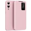 Samsung Galaxy S25 Edge Smart View Case with Card Pocket, Pink