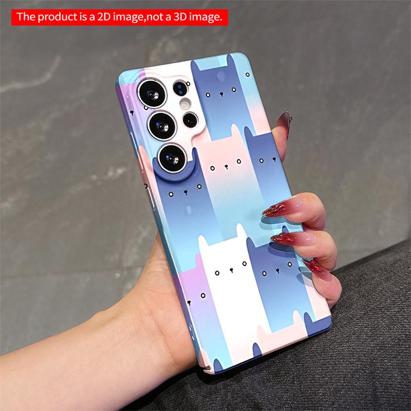 2DFlat Samsung phone case Pastel Cat Pattern Phone Case Applicable to Galaxy S23 S24 S25ULTRA S26 A12 A14 A15 A16 A54 A55