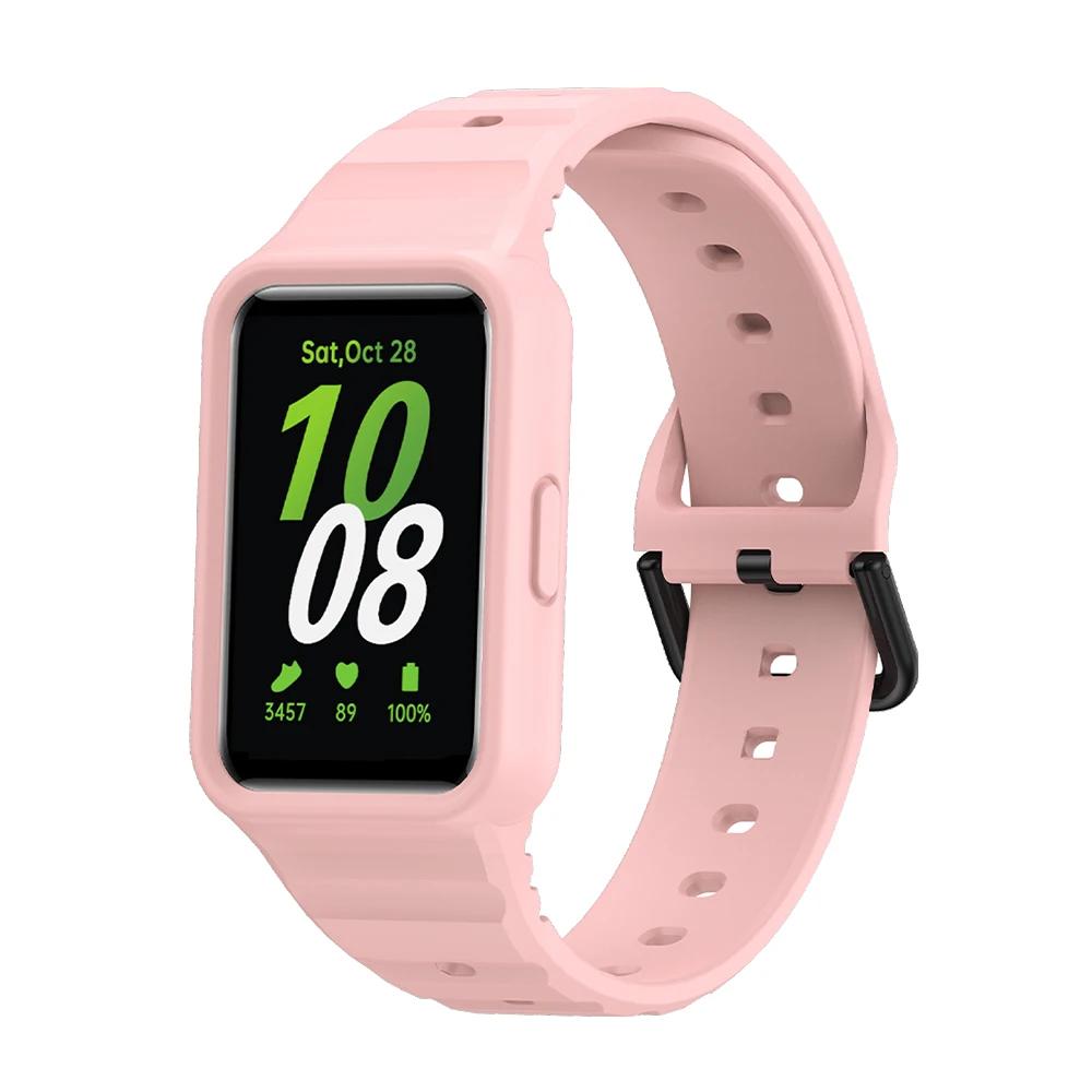 Bracelet+Boîtier en Silicone pour Montre Connectée Samsung Galaxy Fit 3 Coque de Protection de Rechange Couvercle pour Samsung Galaxy Fit3 Accessoires de Bracelet
