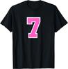Pink Number 7 Graphic Black T-shirt