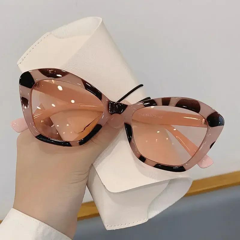 Multicolor Leopard Print Cateye Sunglasses Goggle Gafas Sol Mujer Cat Eye Sunglasses Summer Sunscreen Sun Glasses Retro Vintage