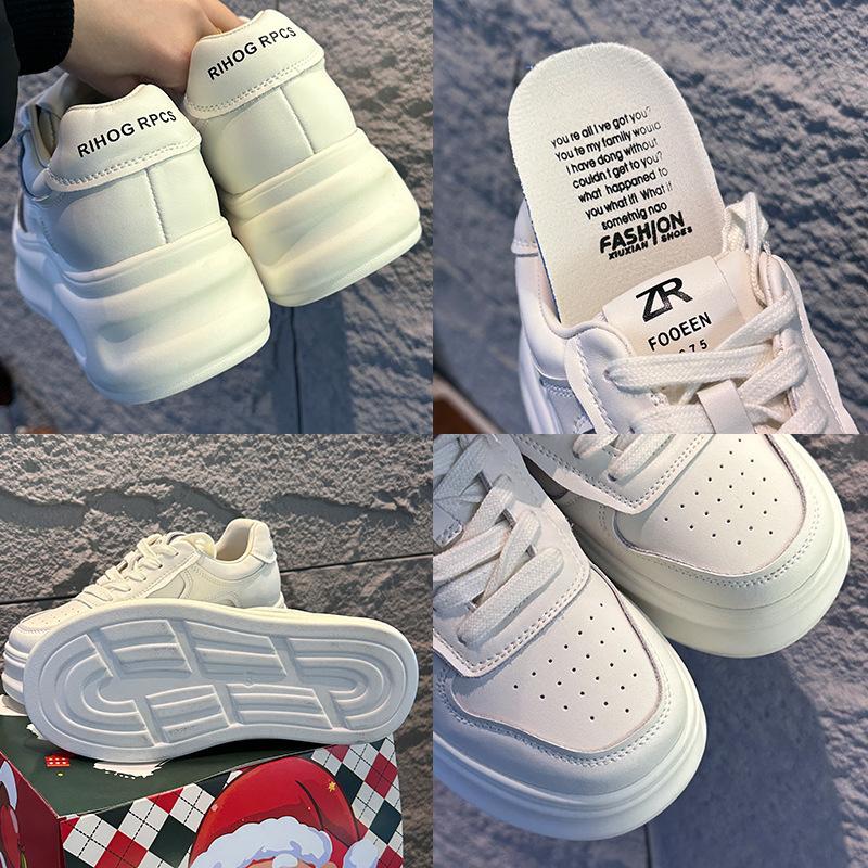 Platform white shoes women's spring new versatile shoes children's casual heightening women's shoes fashion niche muffin shoes