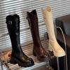 Autumn and winter new small long boots but knee thick soles to increase height women's fashion boots do not drop the knight boots