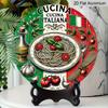 2D Flat 1pc, 8x8 in, Italian Cuisine Round Aluminum Metal Sign, Personalized Gift, Artistic Wall Decor, Waterproof Rust-Resistant, Aluminum Material