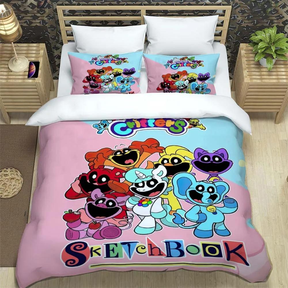 3D Print Anime Smiling Animals CATNAP DOGDAY Bedding Set Brand New Cool Anime Quilt Cover Pillowcase Cute Cartoon Children Gift