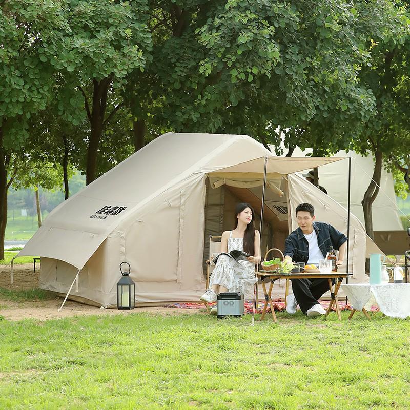 Inflatable Rainproof Camping Tent - Thickened Oxford Cabin with Portable Folding Design