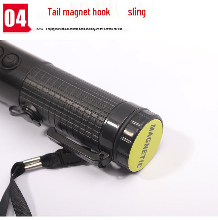 30CM LED Traffic Baton with Rechargeable Multifunctionality: Warning Light, Window Breaker, and Beeping Speaker