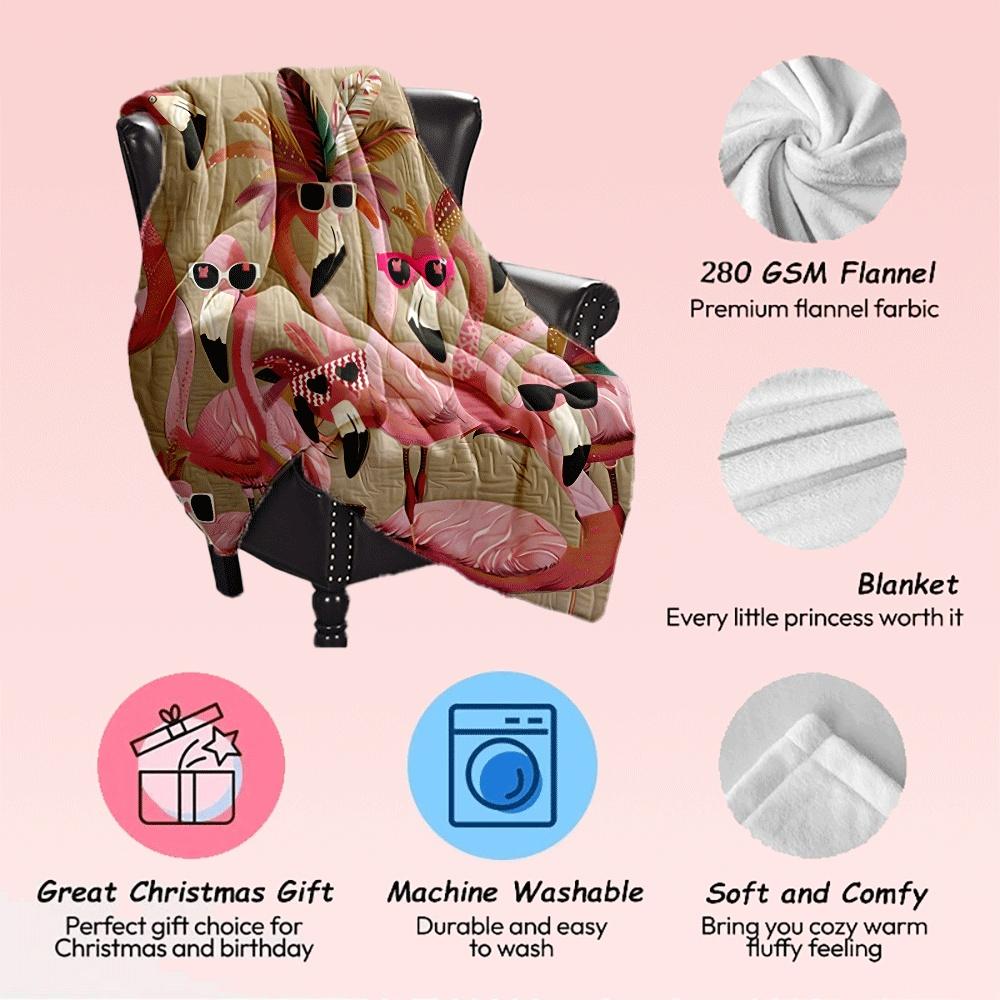 Fashion flamingo pattern Blanket for Sofa Bed Travel Camping Living Room Office Conditioning Blanket for All Seasons Gifts