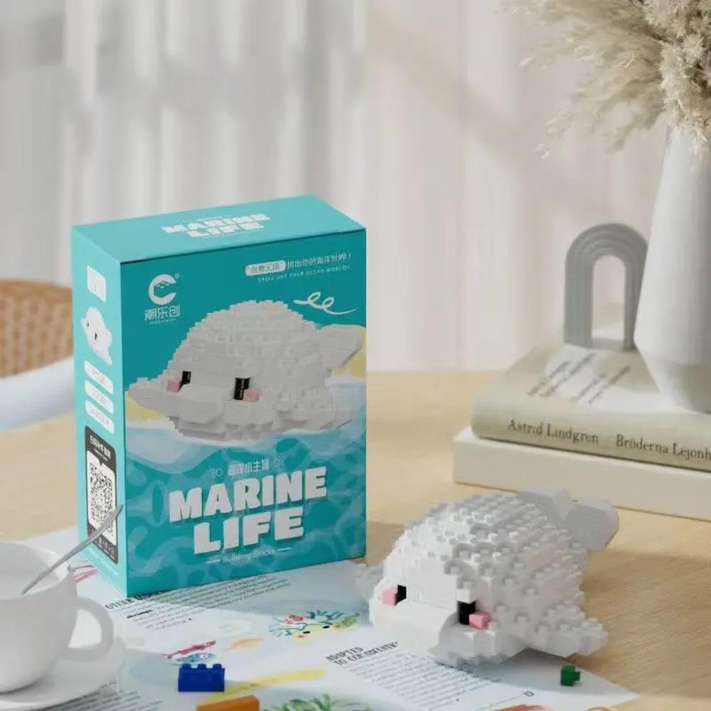 Kreativní zvířátka z oceánského světa, částicové stavebnice, hračky pro děti, mini modely zvířat, vzdělávací hračky, kompatibilní stavebnice