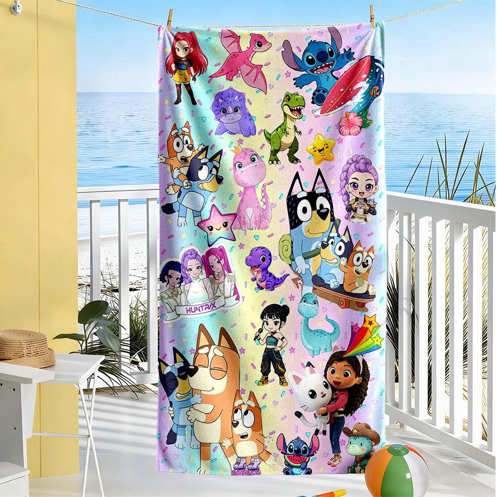 Bluey Beach Towel Soft Durable Quick-Dry Comfortable Lightweight Portable for Swimming,Beach,Camping, Travel, Beach Accessories,Gym