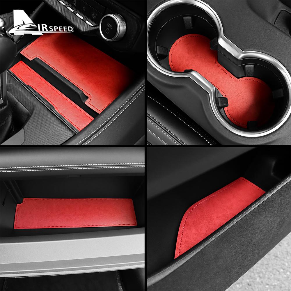 Cup Mat For Ford Mustang GT 2024 2025 2026 2027 LHD RHD Car Anti-Slip Dust-proof Rubber Pad Gate Sticker Interior Accessories