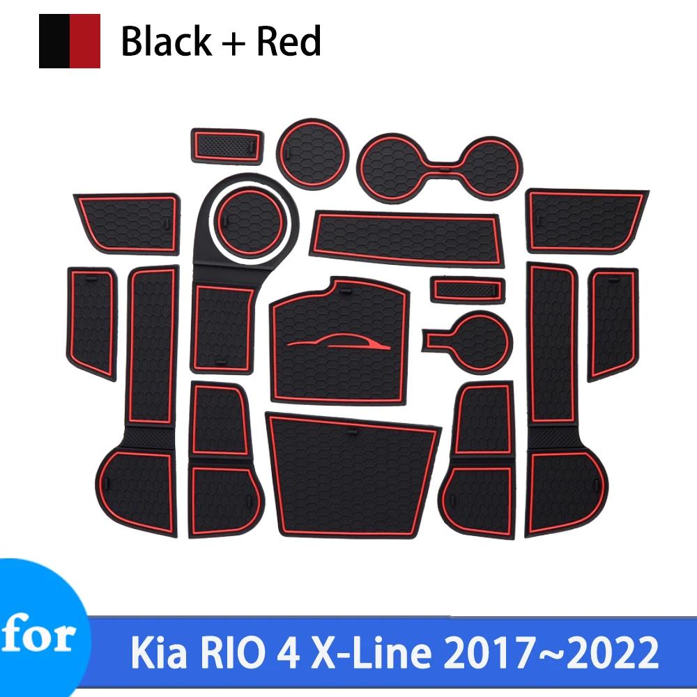 Tapete de Encaixe Antiderrapante para Kia Rio 4 Tonic X-Line FB UC 2017 2018 2019 2020 2025 2025 Tapetes Antiderrapantes para Carro Acessórios de Interior com Ranhuras