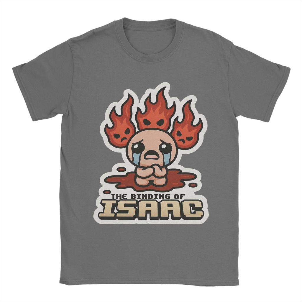The Binding of Isaac Inspired Flame T-Shirt Unisex Vintage Cotton Tees Round Collar Short Sleeve T Shirt Plus Size Clothes