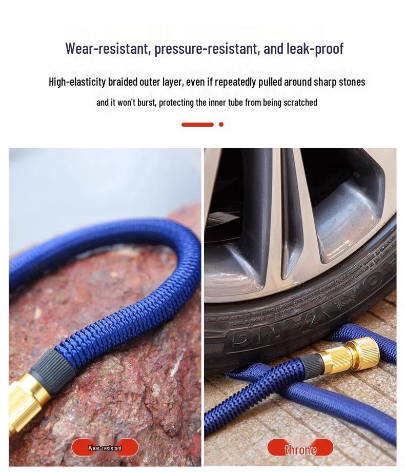 High-Pressure Telescopic Water Hose with Explosion-Proof Nozzle for Car Wash and Gardening