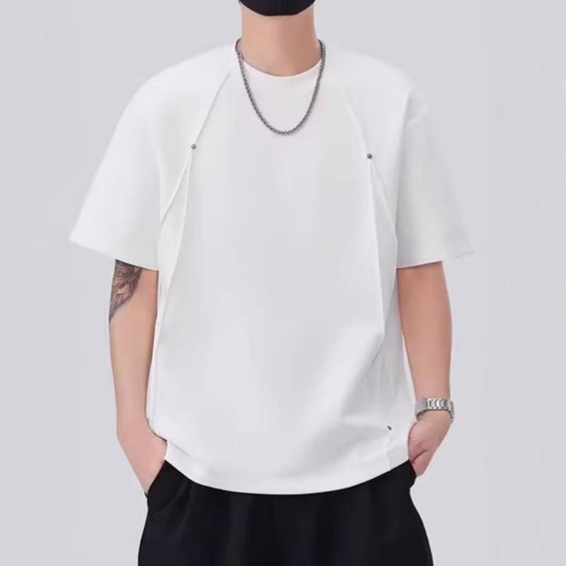 Men Loose Solid Short Sleeve Casual T Shirt