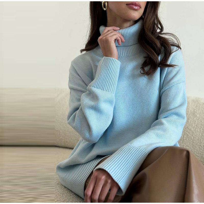 Осень-зима женский свитер модный винтажный женский мягкий теплый вязаный пуловер — фото 12