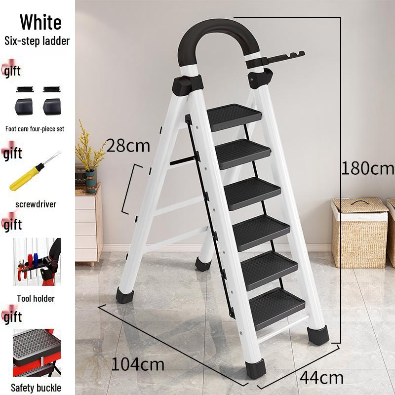 Portable Multifunctional Indoor A-Frame Ladder - 4/5 Step, Folding, Thickened, Telescopic, Mobile