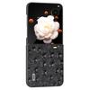 For Honor Magic V Flip 5G Case Genuine Cow Leather+PC Phone Cover Ostrich Texture