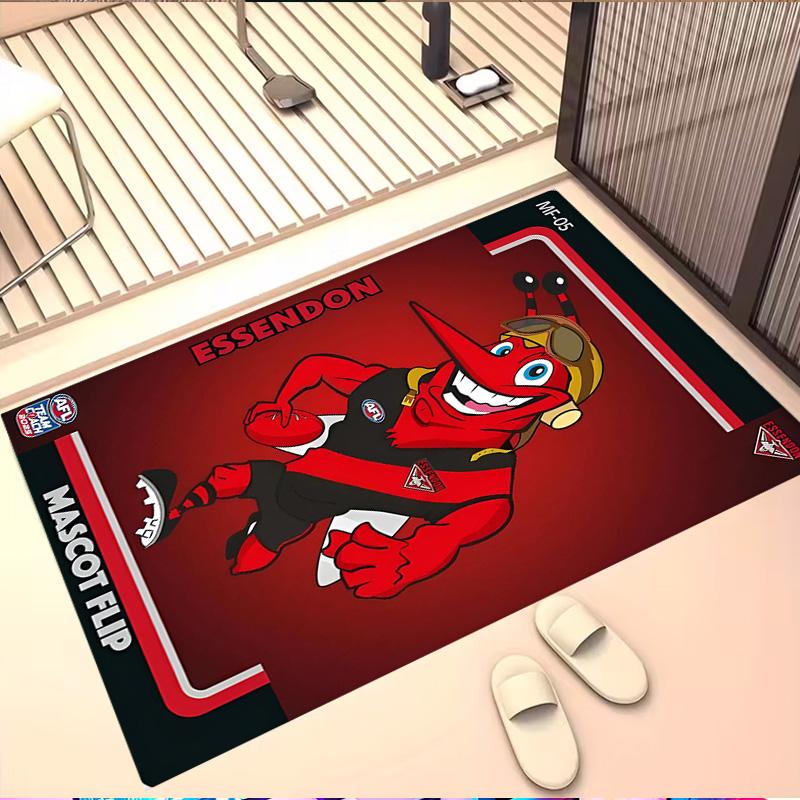 Essendon Football Print Rug, Washable Floor Carpet, For Entryway Dorm Laundry Room Office Study, Home Decor Birthday Christmas Gift