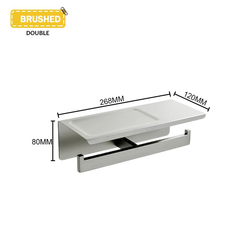 304 Stainless Steel Wall Mounted Toilet Paper Holder Matte Black Paper Towel Phone Holder Storage Rack Bathroom Accessories