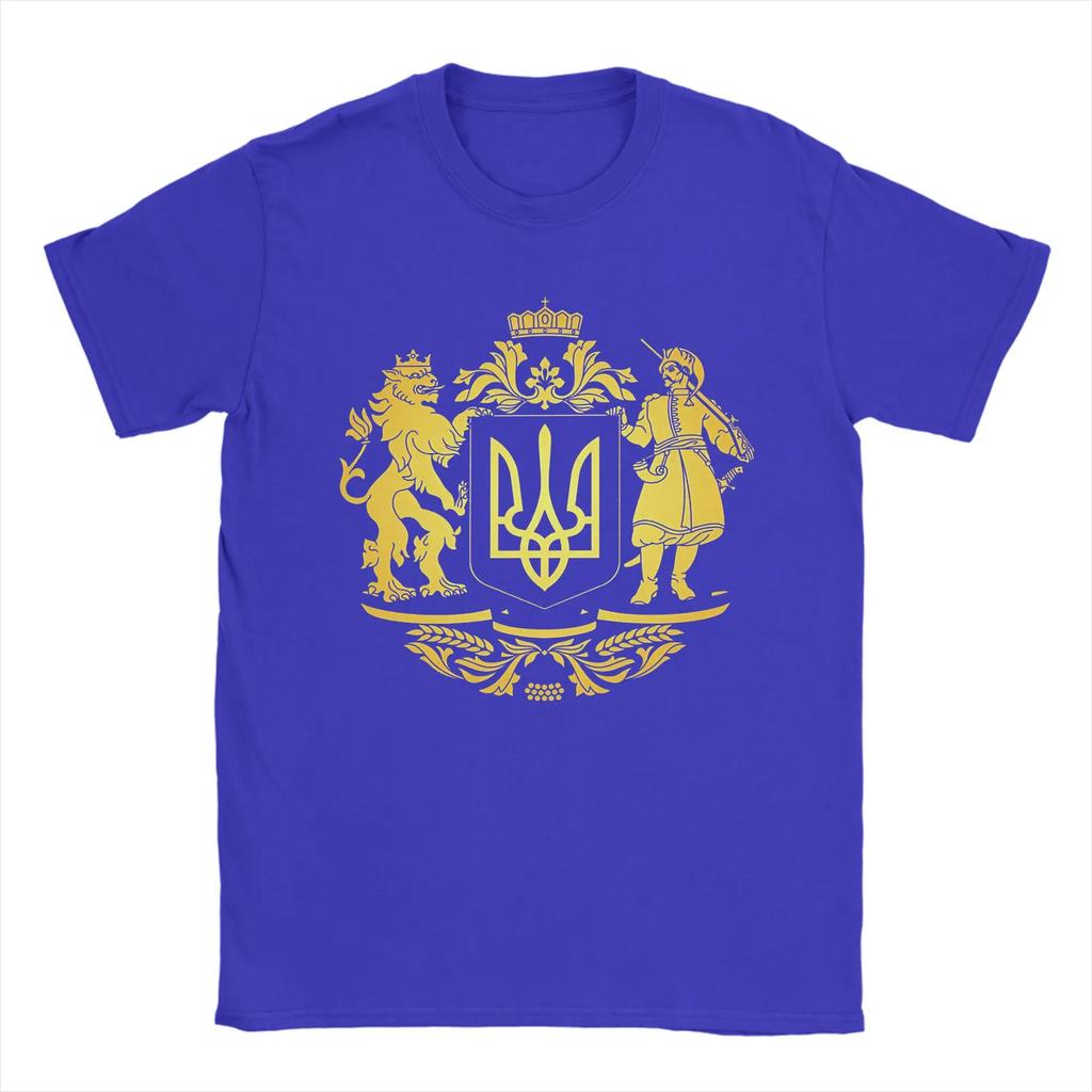 Unisexs Ukraine Ukrainian Large Coat Of Arms T Shirt Cotton Clothing Funny Short Sleeve Crewneck Tees Gift Idea Tshirts