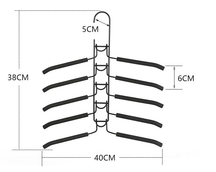 New 5 Layer Clothes Hanger Space Saving Household Storage Holder Detachable Hanging Clothes Drying Rack for Closet