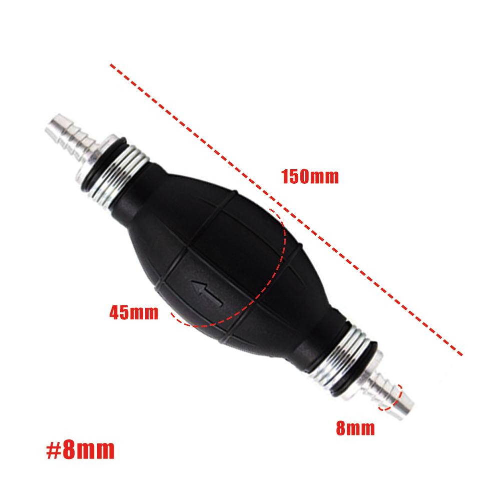 6mm/8mm/10mm/12mm Hand Fuel Pump Line Rubber Aluminum Hand Primer Bulb Diesel Oil Transfer Petrol for Car Boat Marine Outboard
