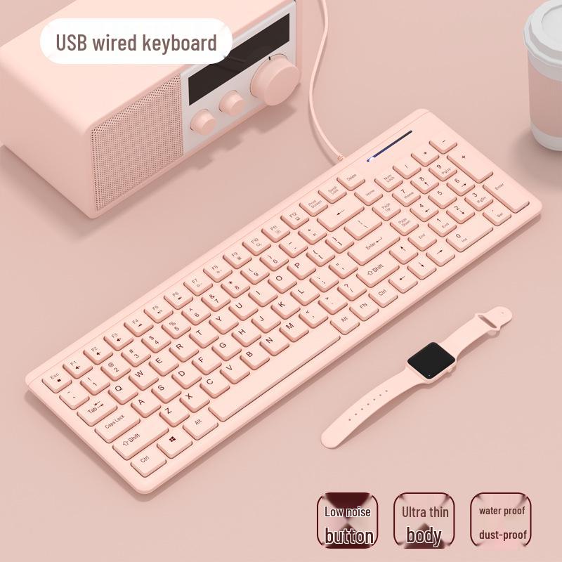 

Silent Wired Chocolate Keyboard and Mouse Set for Laptop/Desktop