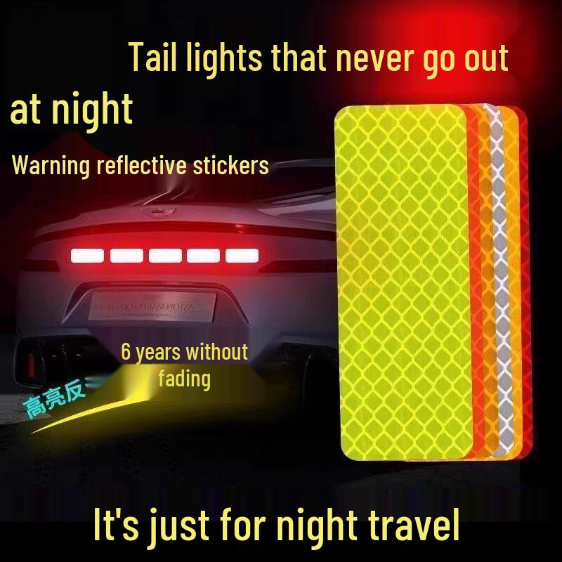 Multi-functional Waterproof Reflective Safety Stickers for Cars - Anti-collision Nighttime Visibility Strips