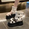 Fashion 8cm Women's Fashion Sexy Roman Sandals Summer Ultra High Heel Wedge Platform Shoes Open Toes Solid Color Sandalias De Mujer
