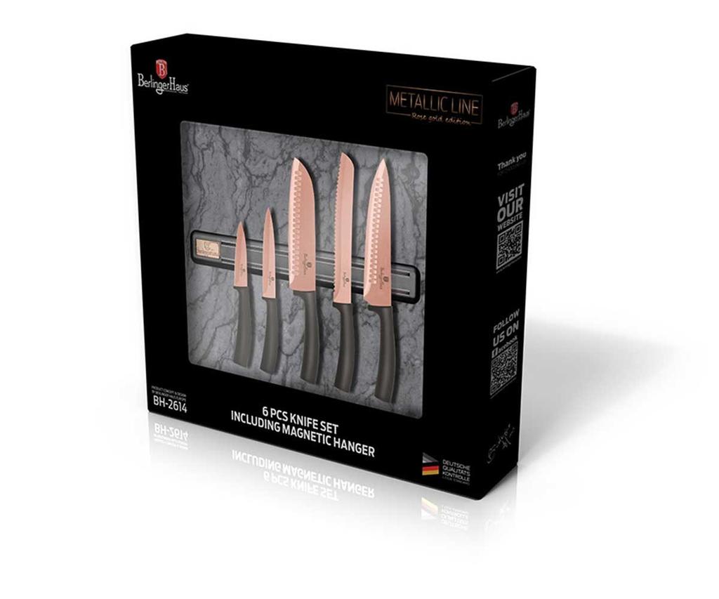 Set Of 5 Kitchen Knives With Blade Berlinger Haus Bh-2614 Rose Gold