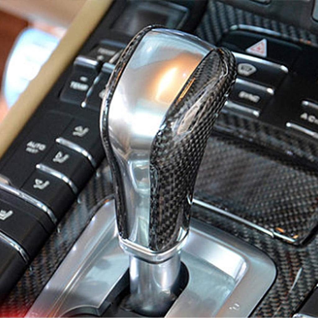 100Percent Real Carbon Fiber Interior Gear Shift Head Cover Knob Trim Car Accessories for Porsche Cayenne 2011-17 , YC OC06854