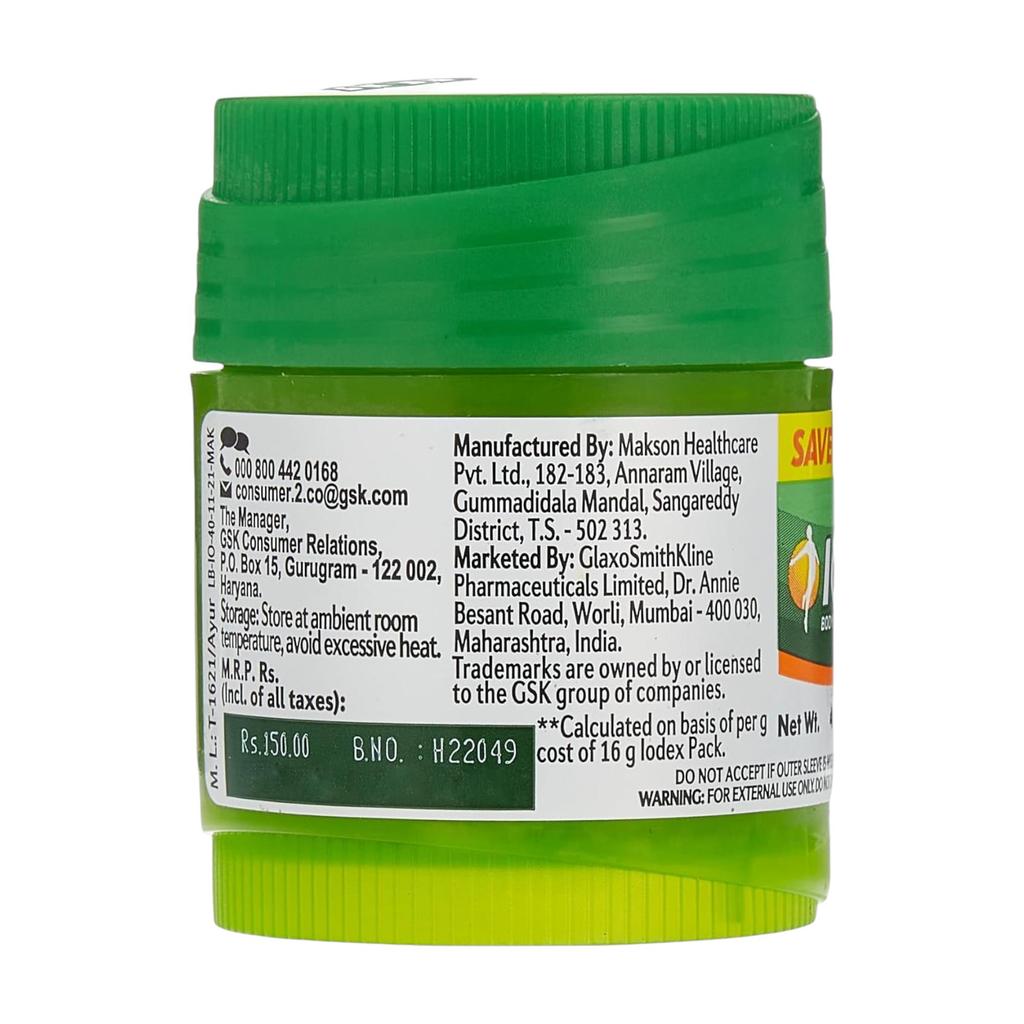 Iodex Multi-Purpose Pain Balm 40g Pack Fast Relief Natural Herbal Pain Relief Ointment for Muscles Joints Body