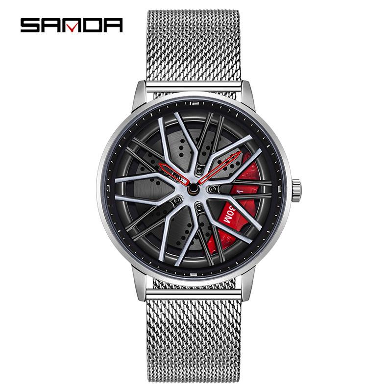 Sanda Men's 360° Rotating Dial Quartz Wristwatch - Casual Fashion Wheel Series