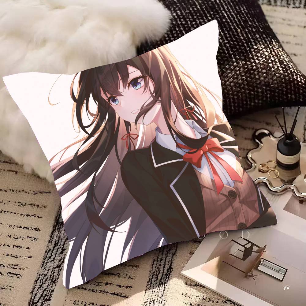 Yukinoshita Yukino Anime My Teen Romantic Comedy SNAFU Pillow Case Fashion Square Pillowcase Bedroom Sofa Room Ins Decoration