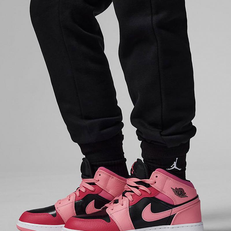 Jordan Solid Color Logo Print Cuffed Sports Pants Kids bottoms Black FD9268-010