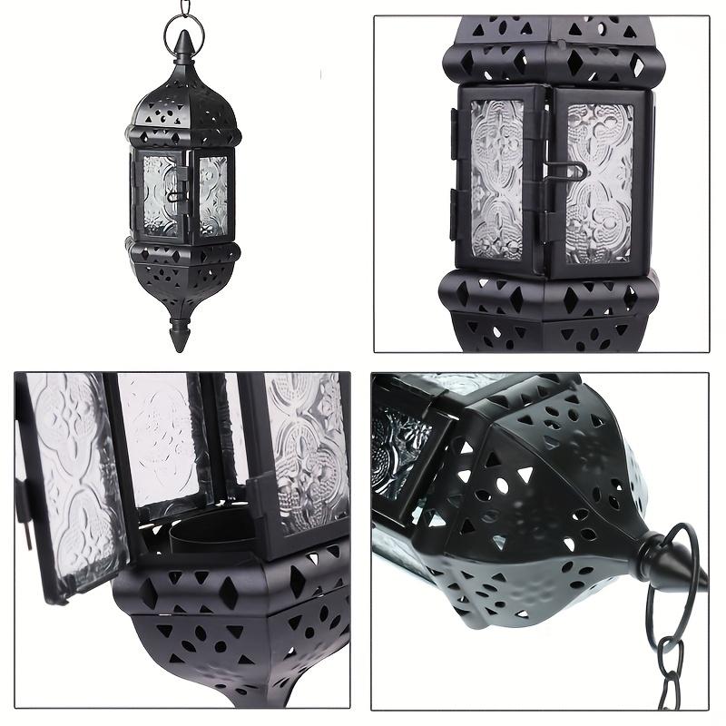 1pc Elegant Moroccan Style Decorative Candle Holder with Chain Intricate Metal Design for Home Patio, Porch, Weddings & Christmas Decor