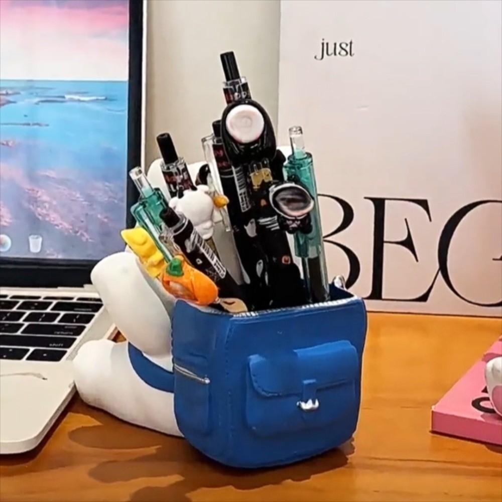 Cartoon Lucky Cat Stationery Organizer Creative Desktop Storage Ornaments School