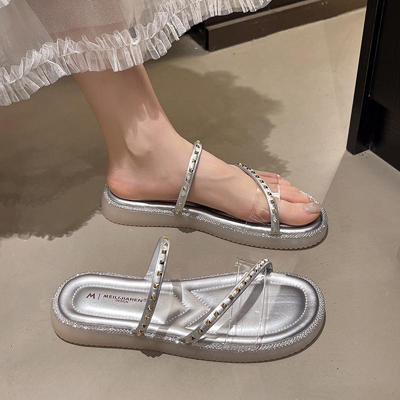 Fashion Summer Butterfly-knot Women Flats Slippers Fashion Open Toe Shoes Ladies Casual Beach Vacation Slides