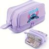 Stitch Print Pencil Case for Primary Students - Large Capacity, High Appeal, Cute Stationery Storage Bag