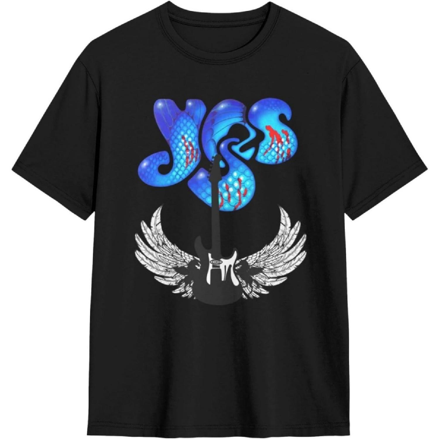 

JOISOMI Short Sleeve T-Shirt YES Rock Band Casual Shirts Crew Neck T-Shirt Athletic Shirts(7) XXXXXL різнокольоровий