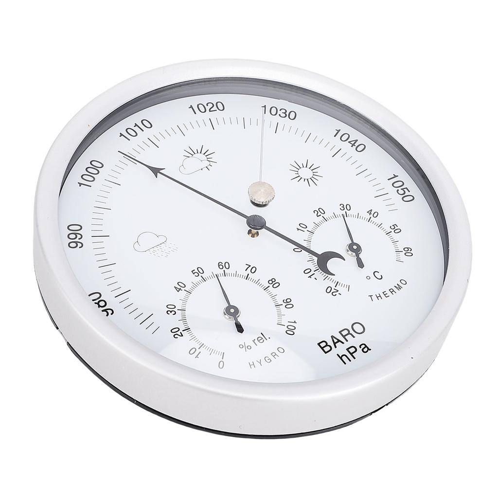 Round Weather Station Aluminum Alloy Mechanical Movement Wall Hanging Thermometer Barometer Hygrometer for Indoor