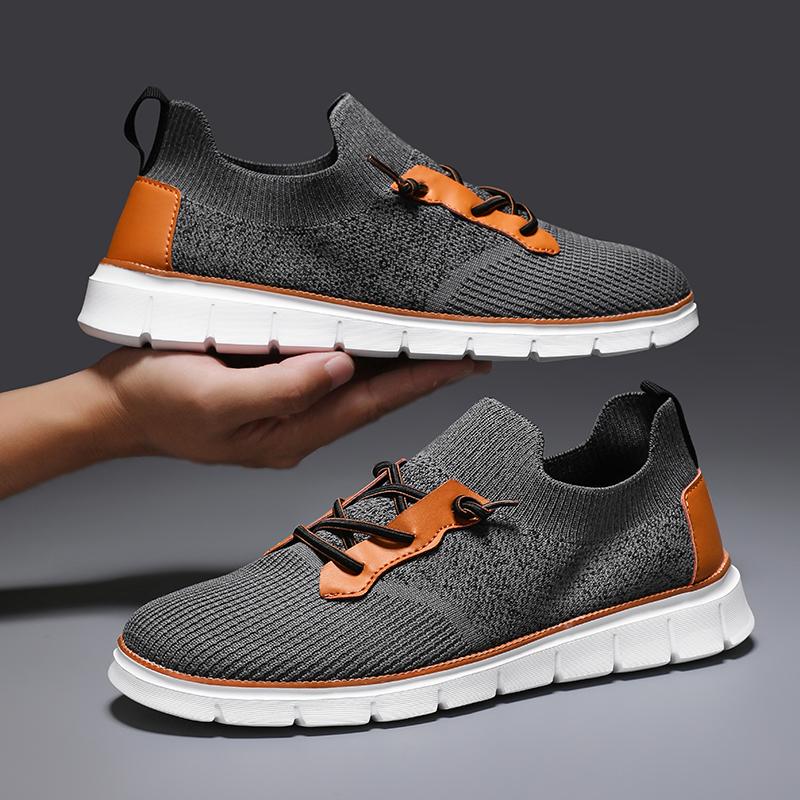 

TUINANLE Мужские сетчатые туфли, дышащие мокасины, легкие туфли для лодок, вулканизированные кроссовки для дайвинга 40 серый