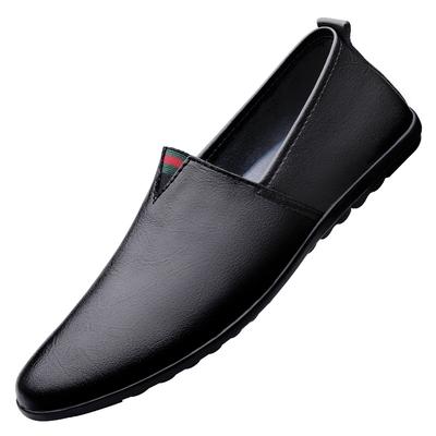 Mode Frühling Neue Herren Slipper mit flachem Boden Massage Sohle Pendeln Vielseitige Herren Fahrschuhe Vorstellungsgespräch Business Lederschuhe