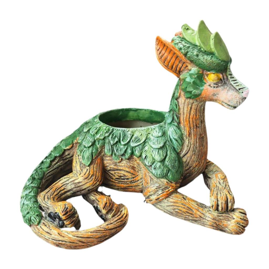 Dragon Statue Plant Containers Gift Dragon Flower Pot for Desk Garden Home